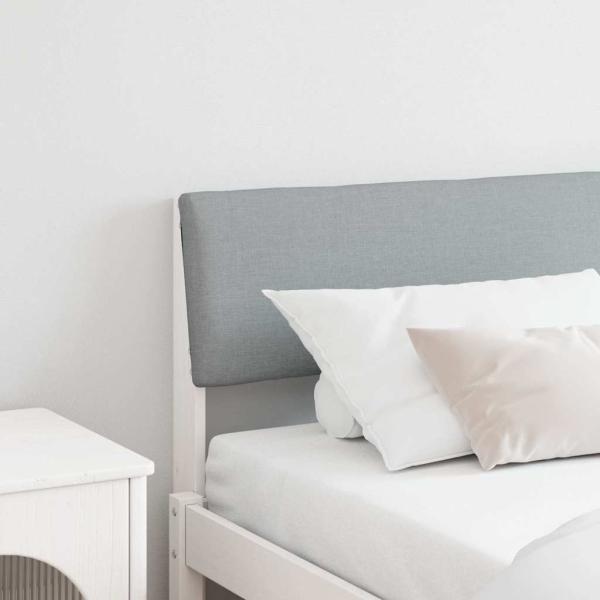 ARDEBO.de - Gepolstertes Kopfteil Hellgrau 200 cm Massives Kiefernholz