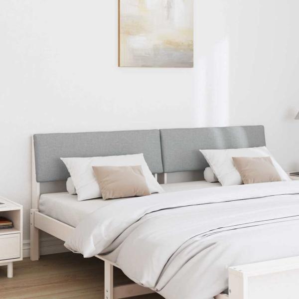 Gepolstertes Kopfteil Hellgrau 200 cm Massives Kiefernholz