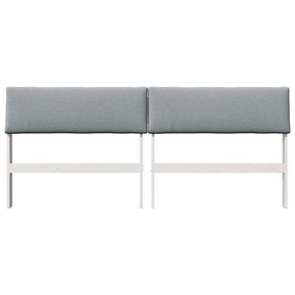 Gepolstertes Kopfteil Hellgrau 200 cm Massives Kiefernholz