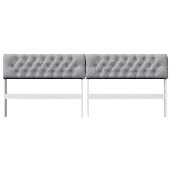 Gepolstertes Kopfteil Hellgrau 200 cm Massives Kiefernholz