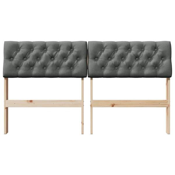 Gepolstertes Kopfteil Dunkelgrau 150 cm Massives Kiefernholz