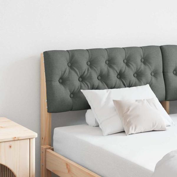ARDEBO.de - Gepolstertes Kopfteil Dunkelgrau 140 cm Massives Kiefernholz