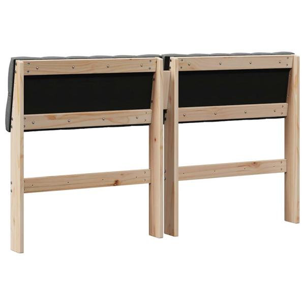 Gepolstertes Kopfteil Dunkelgrau 140 cm Massives Kiefernholz