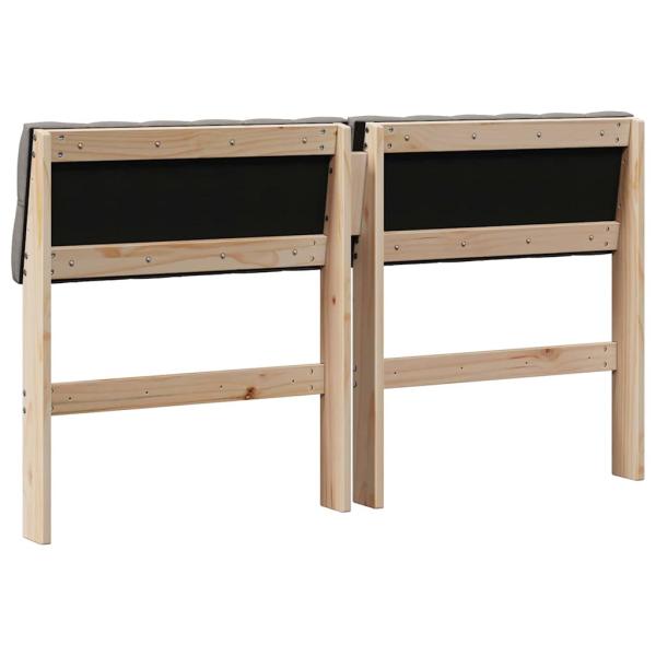 Gepolstertes Kopfteil Taupe 140 cm Massives Kiefernholz