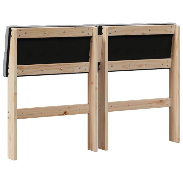 Gepolstertes Kopfteil Hellgrau 120 cm Massives Kiefernholz