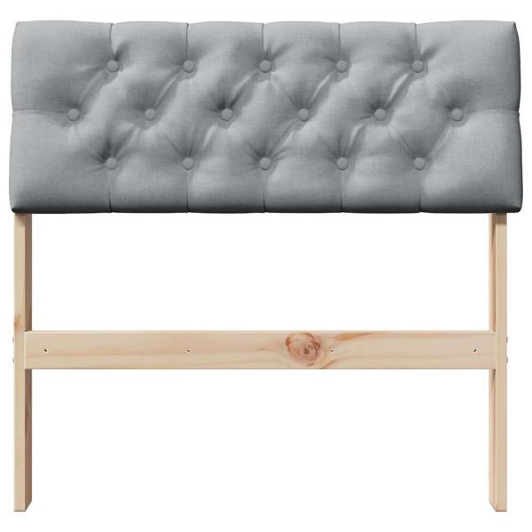 Gepolstertes Kopfteil Hellgrau 75 cm Massives Kiefernholz
