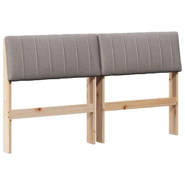 Gepolstertes Kopfteil Taupe 135 cm Massives Kiefernholz