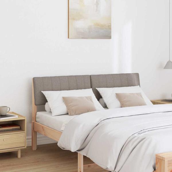 Gepolstertes Kopfteil Taupe 135 cm Massives Kiefernholz