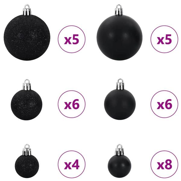 Künstlicher vorbeleuchteter Weihnachtsbaum mit Kugelset Grün