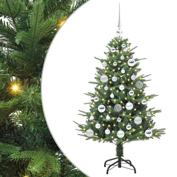 Künstlicher vorbeleuchteter Weihnachtsbaum mit Kugelset Grün
