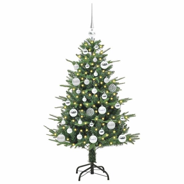 Künstlicher vorbeleuchteter Weihnachtsbaum mit Kugelset Grün