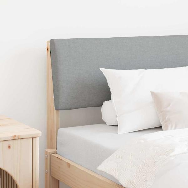 ARDEBO.de - Gepolstertes Kopfteil Hellgrau 90 cm Massives Kiefernholz