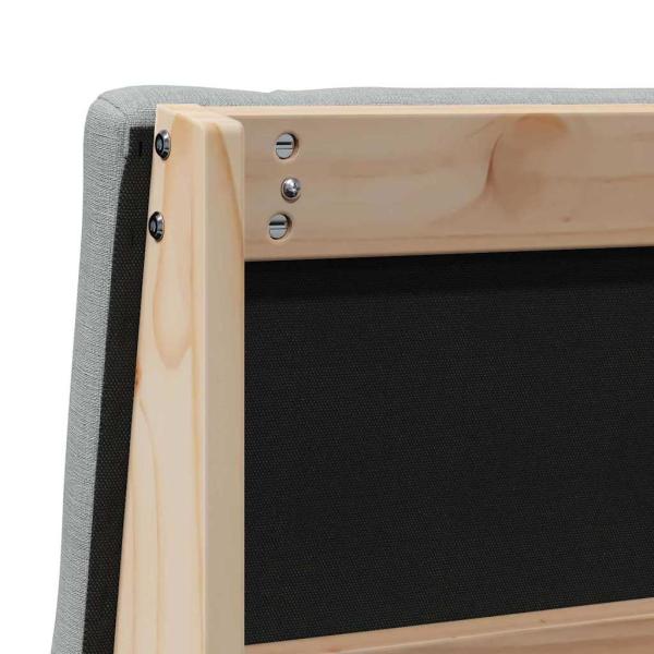 Gepolstertes Kopfteil Hellgrau 90 cm Massives Kiefernholz