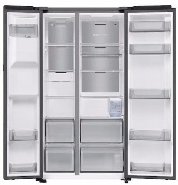 Samsung RS80F65KDFEF Stand Side-by-Side Kombination, 91,2 cm breit, 640 L, NoFrost+, Wassertank, WIFI, Wasser-/Eiswürfel, schwarz