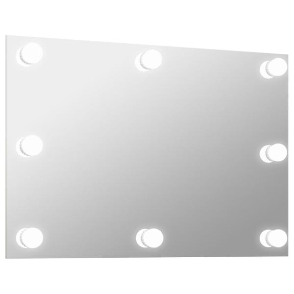 Wandspiegel ohne Rahmen mit LED-Beleuchtung Rechteckig Glas