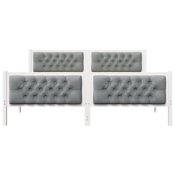 Bettgestell mit Kopfteil Hellgrau 180 x 200 cm Stoff