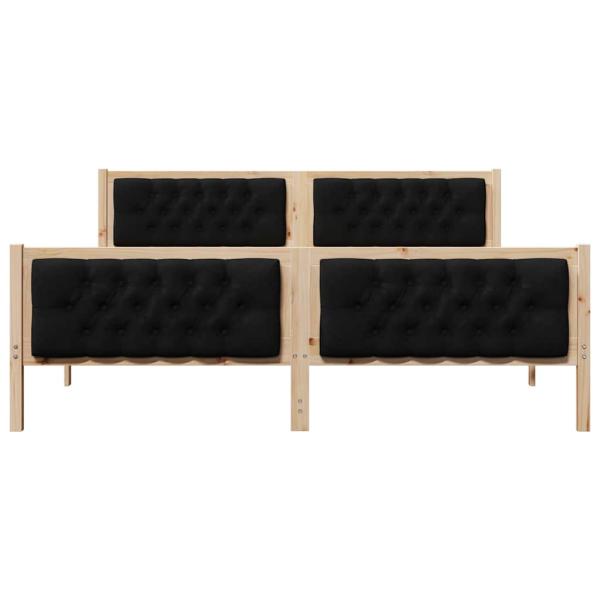 Bettgestell mit Kopfteil Schwarz 160 x 200 cm Stoff