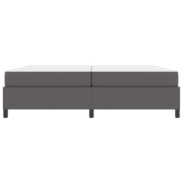 Bettgestell mit Matratze Grau 200 x 200 cm Kunstleder