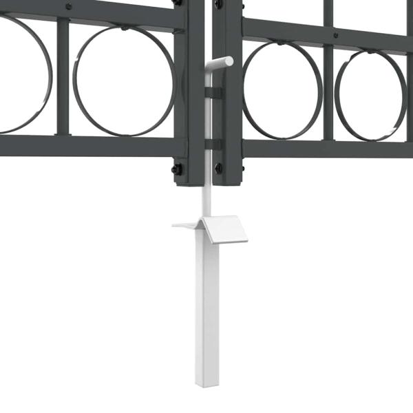 Gartentor mit gewölbtem Oberteil Grau 4 x 1,25 m Stahl