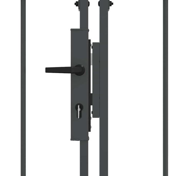 Gartentor mit gewölbtem Oberteil Grau 400 x 125 cm Stahl