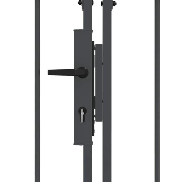 Gartentor mit gewölbtem Oberteil Grau 500 x 75 cm Stahl