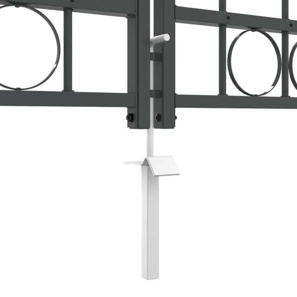 Gartentor mit gewölbtem Oberteil Grau 500 x 75 cm Stahl