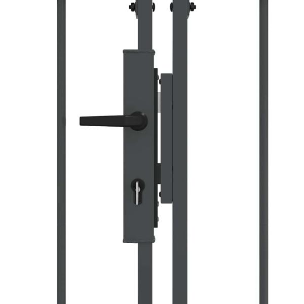 Gartentor mit gewölbtem Oberteil Grau 500 x 100 cm Stahl