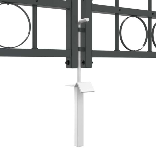 Gartentor mit gewölbtem Oberteil Grau 500 x 100 cm Stahl