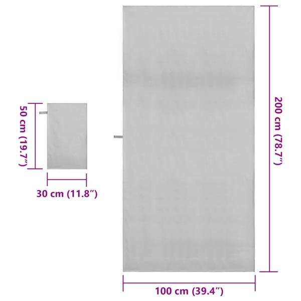 Sporthandtuch Set 2 pcs Grau Stoff