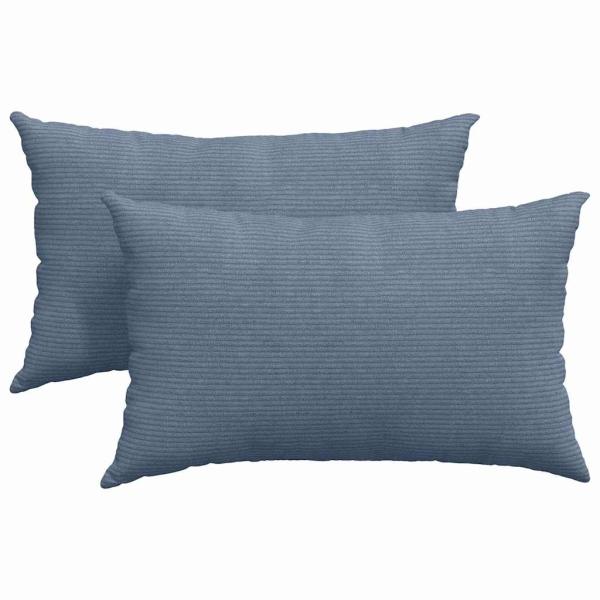 Sofakissen 2 pcs Blau 50 x 30 cm Cordstoff