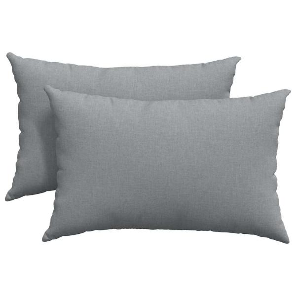 Sofakissen 2 Stk. Stoff Hellgrau 60 x 40 cm