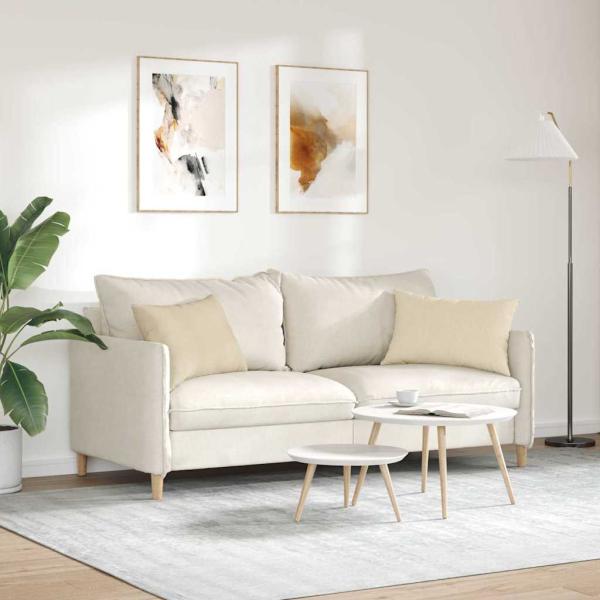 Sofakissen 2 pcs Creme 60 x 40 cm Stoff