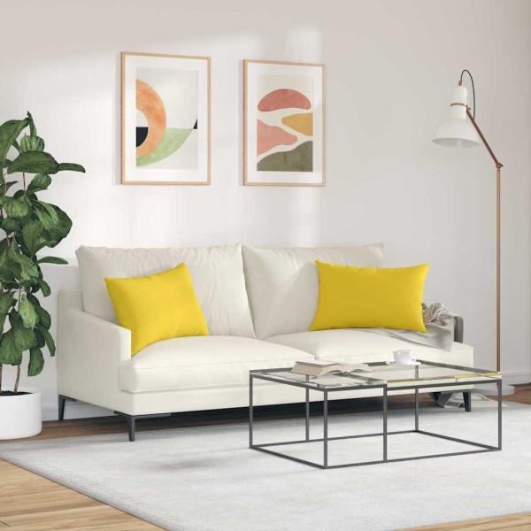 Sofakissen 2 pcs Helles Gelb 60 x 40 cm Stoff