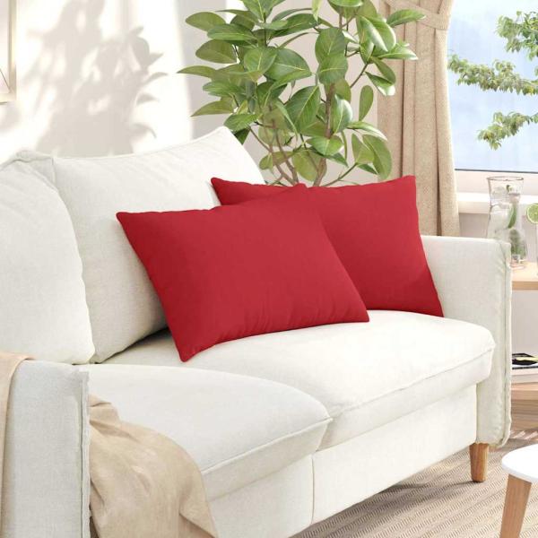 ARDEBO.de - Sofakissen 2 pcs Rot 60 x 40 cm Stoff