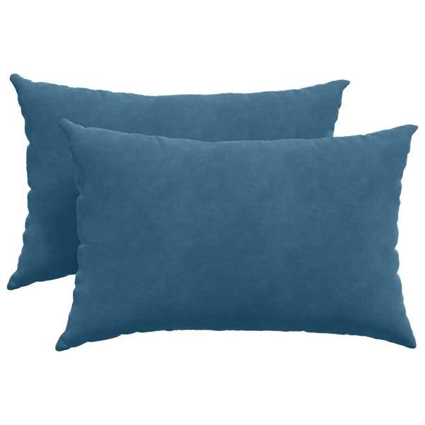 Sofakissen 2 pcs Blau 60 x 40 cm Cordstoff