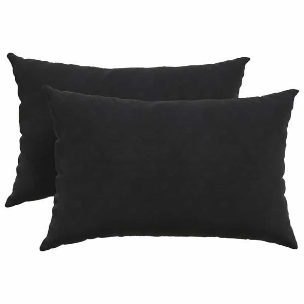 Sofakissen 2 pcs Schwarz 60 x 40 cm Cordstoff