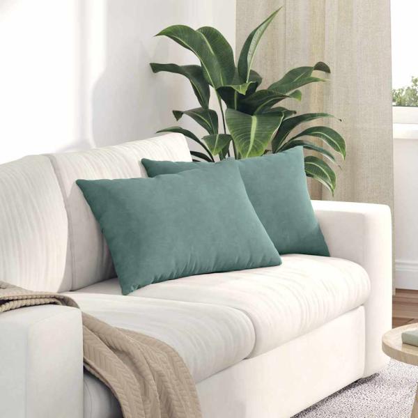 ARDEBO.de - Sofakissen 2 pcs Meergrün 60 x 40 cm Cordstoff