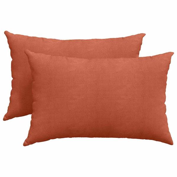 Sofakissen 2 pcs Rot-Orange 60 x 40 cm Cordstoff