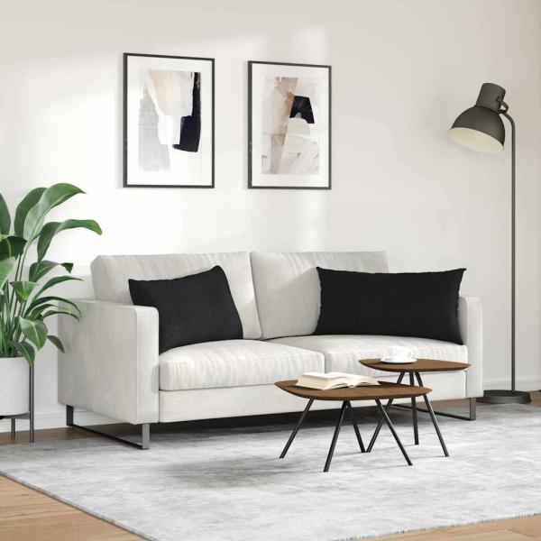 Sofakissen 2 pcs Schwarz 80 x 40 cm Stoff