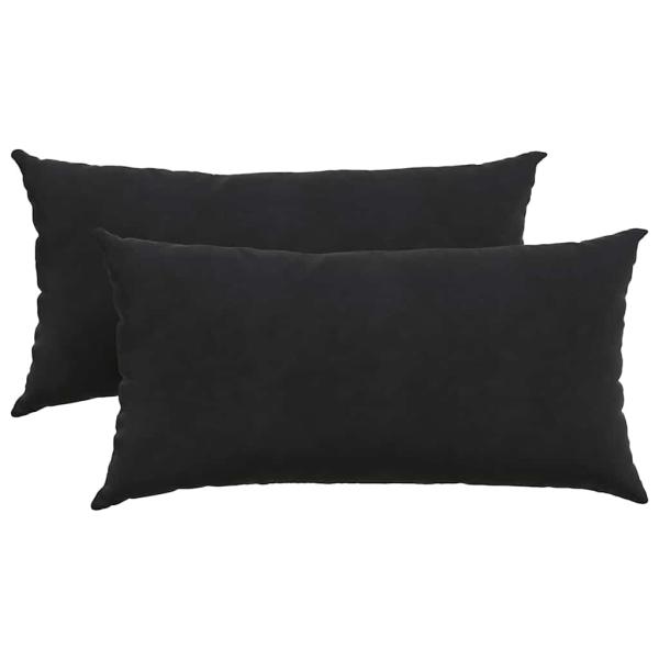 Sofakissen 2 pcs Schwarz 80 x 40 cm Cordstoff