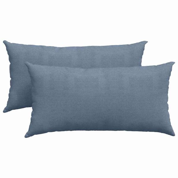 ARDEBO.de - Sofakissen 2 pcs Blau 80 x 40 cm Cordstoff