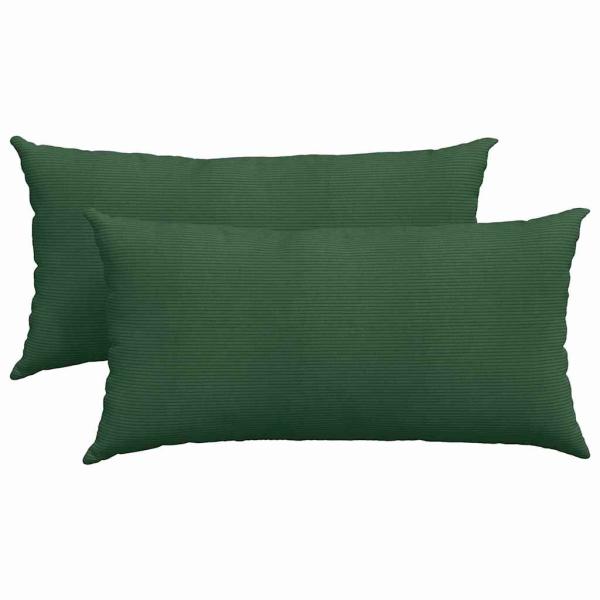 Sofakissen 2 pcs Dunkelgrün 80 x 40 cm Cordstoff