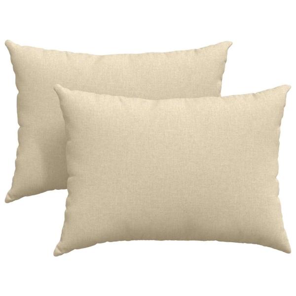 Sofakissen 2 pcs Creme 70 x 50 cm Stoff
