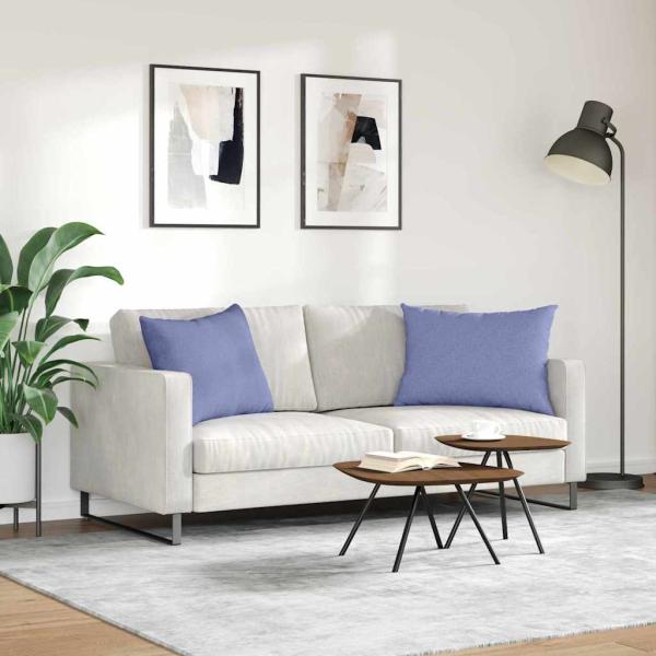 Sofakissen 2 Stk. Stoff Jeans blau 70 x 50 cm