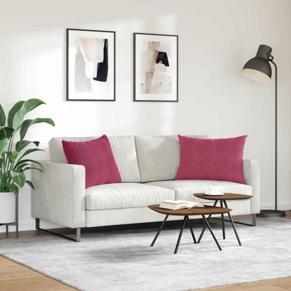 Sofakissen 2 pcs Weinrot 70 x 50 cm Cordstoff