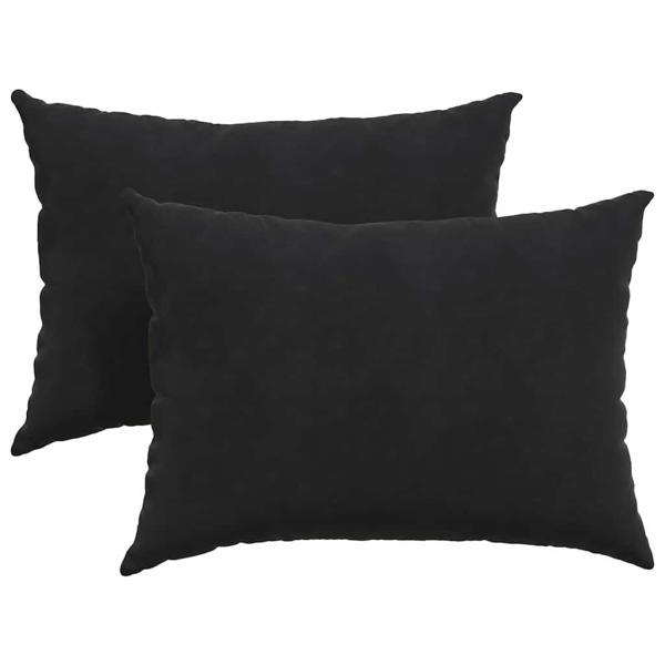 Sofakissen 2 pcs Schwarz 70 x 50 cm Cordstoff