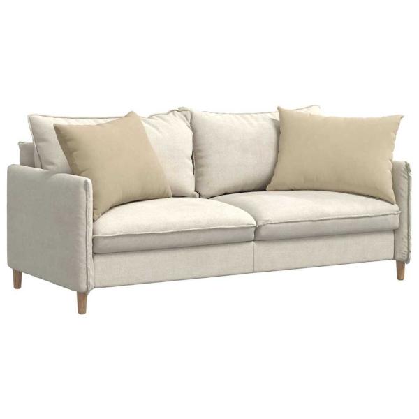 Sofa Kissen 2 pcs Creme 70 x 50 cm Stoff