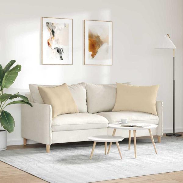 Sofa Kissen 2 pcs Creme 70 x 50 cm Stoff