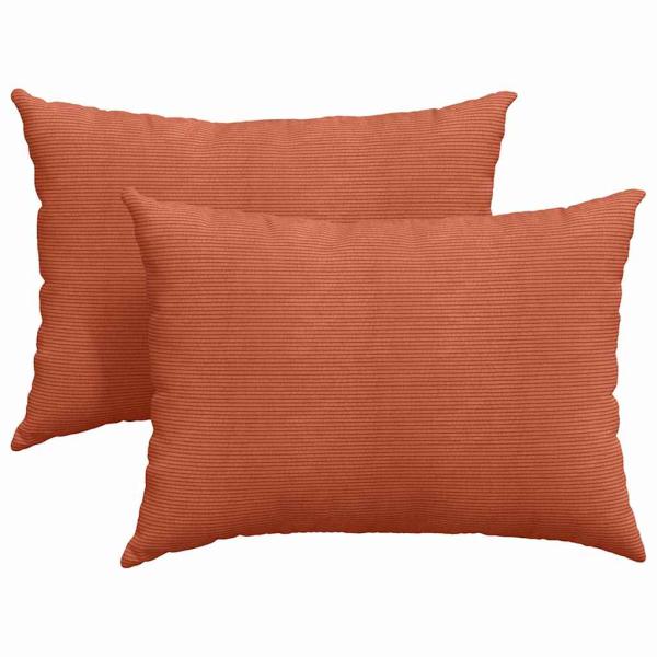 ARDEBO.de - Sofakissen 2 pcs Rot-Orange 70 x 50 cm Cordstoff