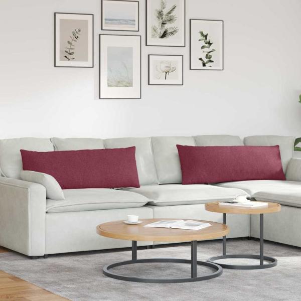 ARDEBO.de - Sofakissen 2 pcs Weinrot 120 x 40 cm Stoff